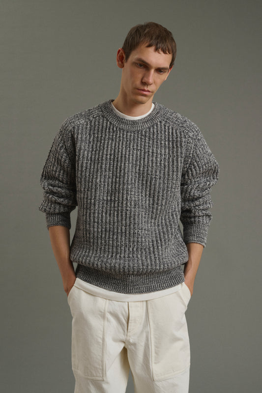 Pull Osma - Écru/Anthracite - Laine - Homme