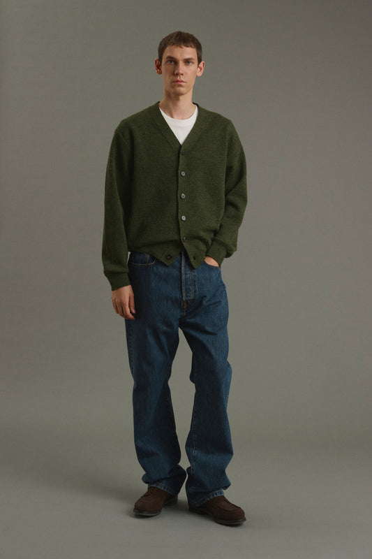 Cardigan Romeo - Kaki Foncé - Laine - Homme