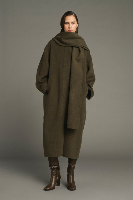 Manteau Finn - Kaki Chiné - Laine - Femme
