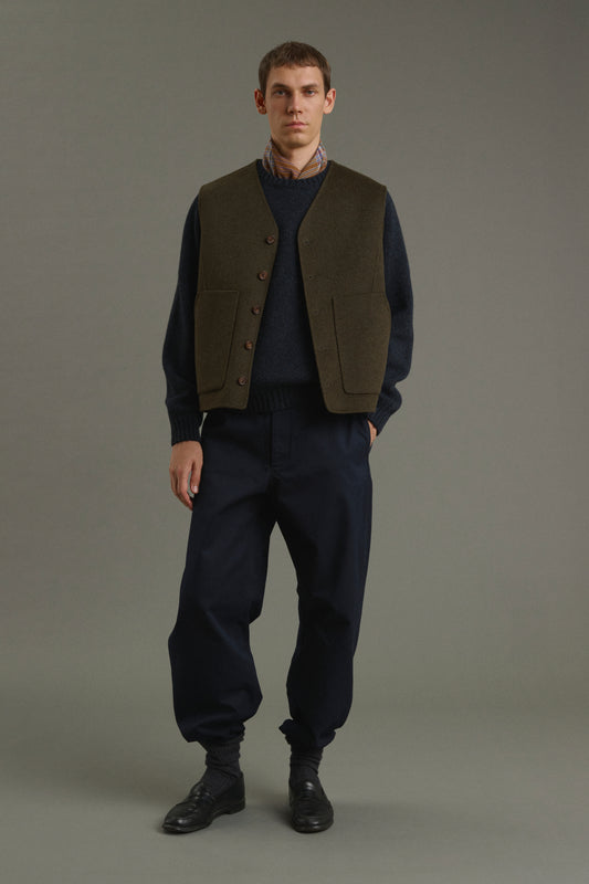 Veste Romain - Kaki Chiné - Double Face - Homme
