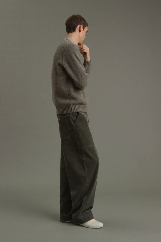 Pull Isamu - Vert De Gris - Laine - Homme