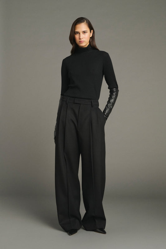 Jersey Filao - Negro - Lana merino - Mujer