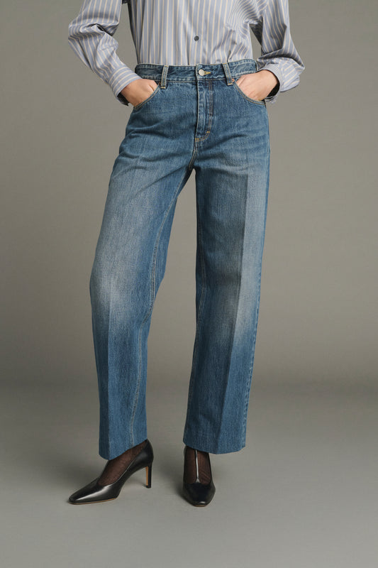 Jean Jerry - Denim Bleu Délavé - Coton - Femme