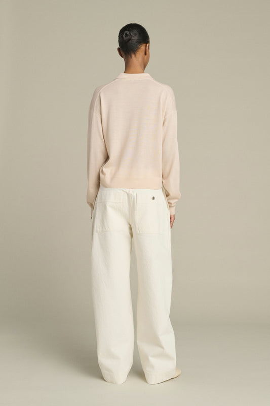 Pull Fleming - Rose Poudré - Laine Mérinos - Femme