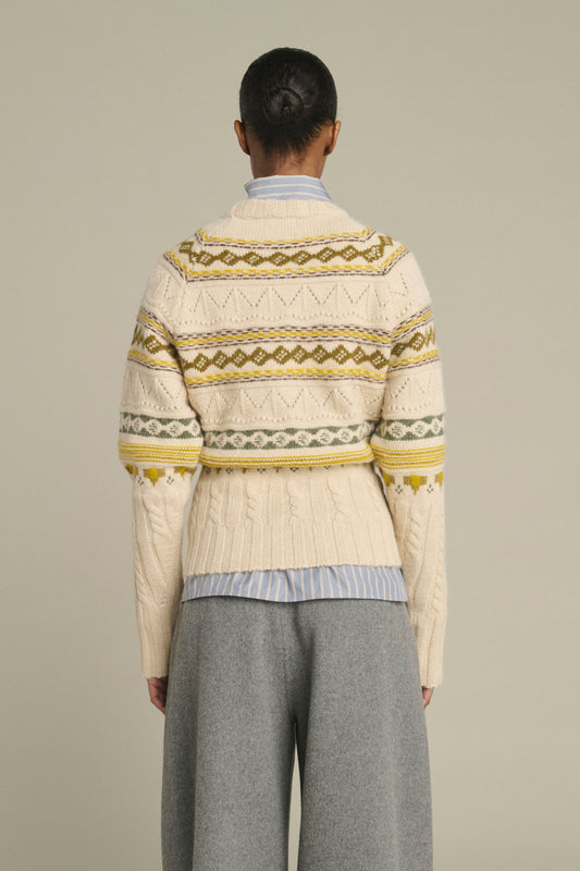 Jersey Luis - Multicolor Beige - Lana Merino - Mujer