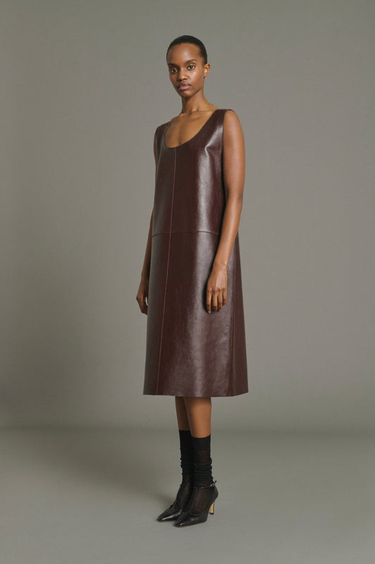 Robe Joa - Bordeaux - Cuir - Femme