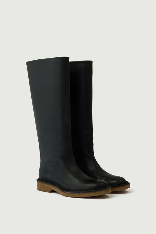 Botas Babylon - Gris antracita - Cuero - Mujer