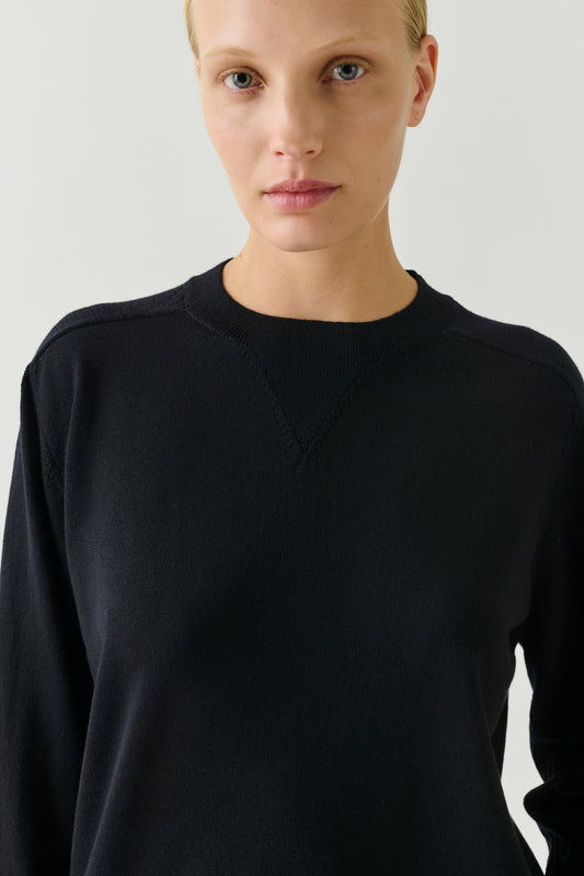 Jersey Pio - Negro - Lana merino - Mujer