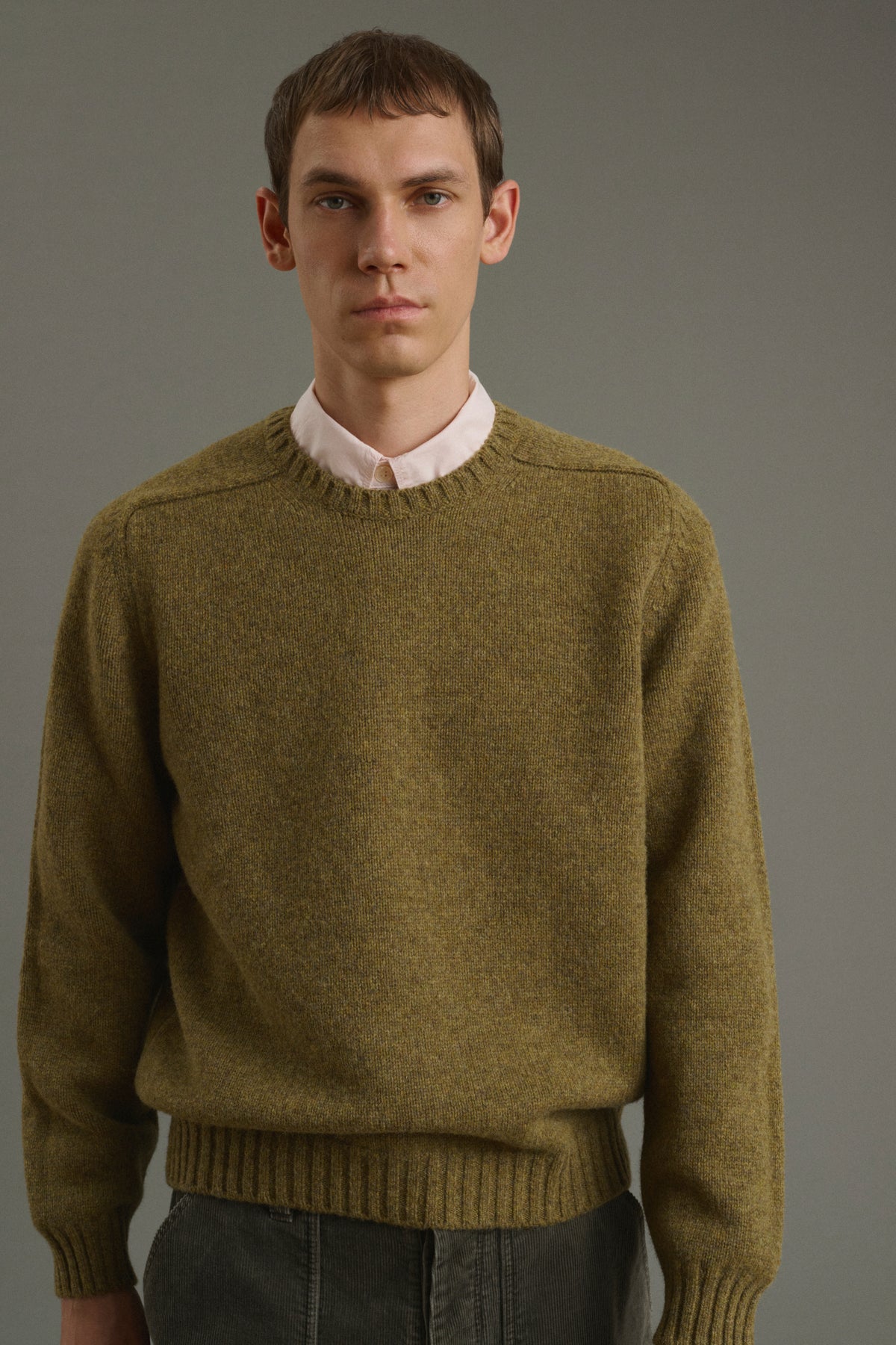 Pull Isamu - Kaki Chiné - Laine - Homme vue 1