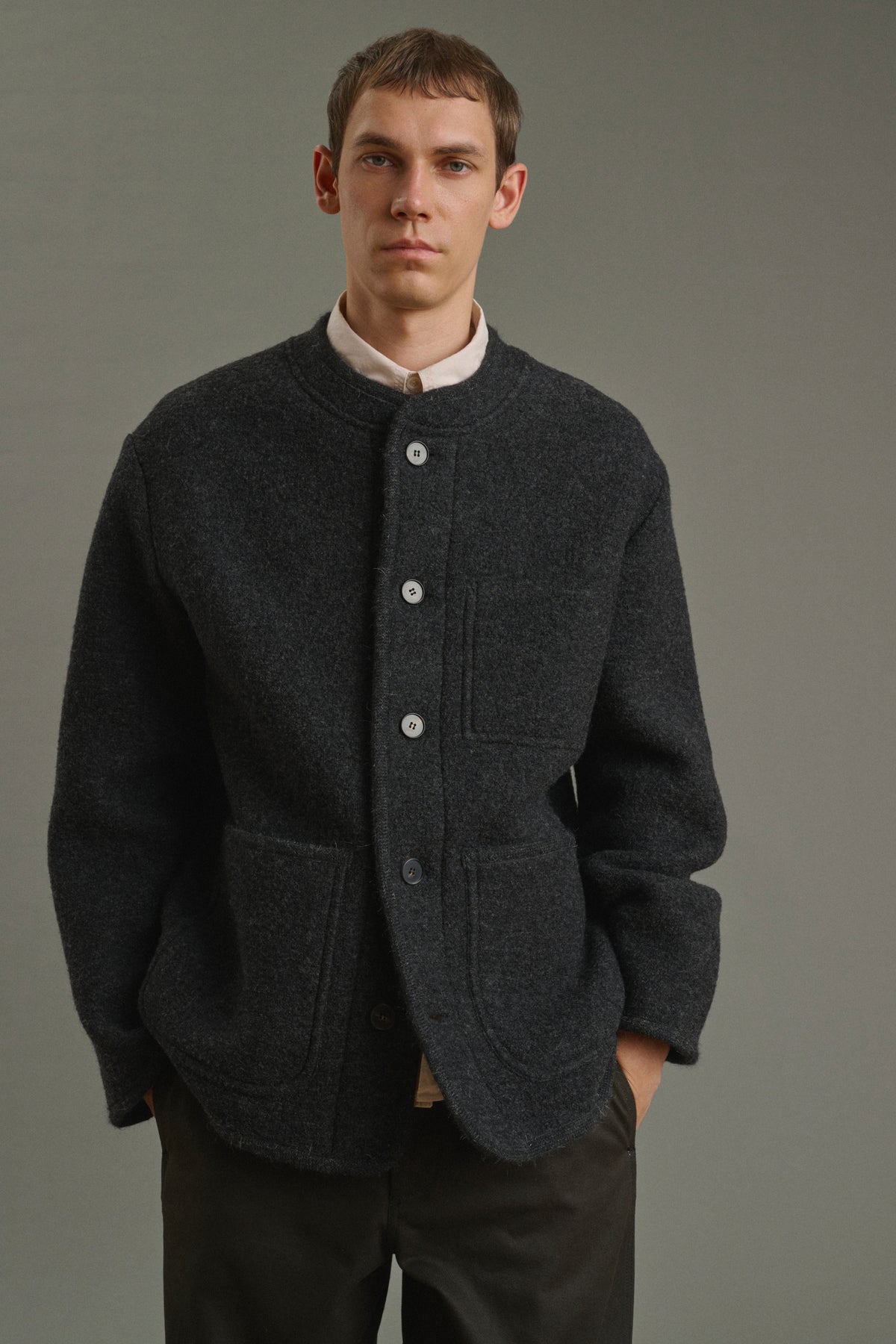 Veste Aliocha - Gris Anthracite - Laine - Homme