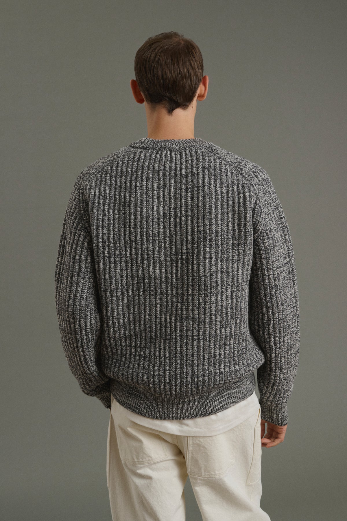 Pull Osma - Écru/Anthracite - Laine - Homme vue 2