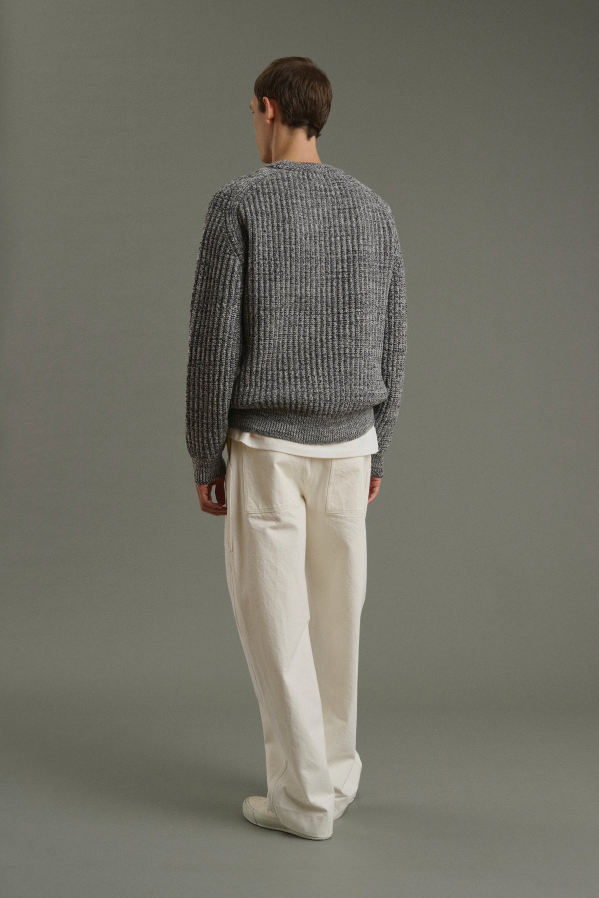 Pull Osma - Écru/Anthracite - Laine - Homme