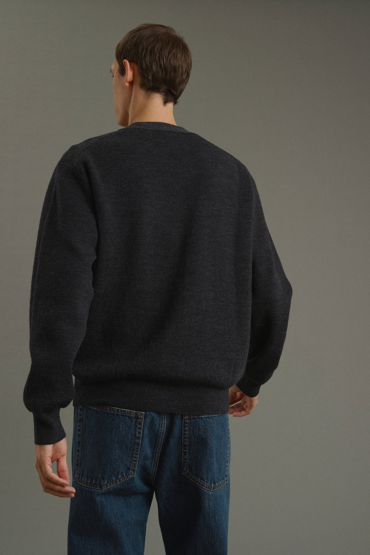 Cardigan Romeo - Gris Anthracite - Laine - Homme
