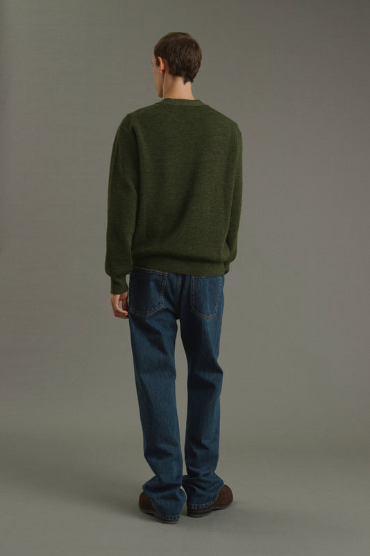 Cardigan Romeo - Kaki Foncé - Laine - Homme