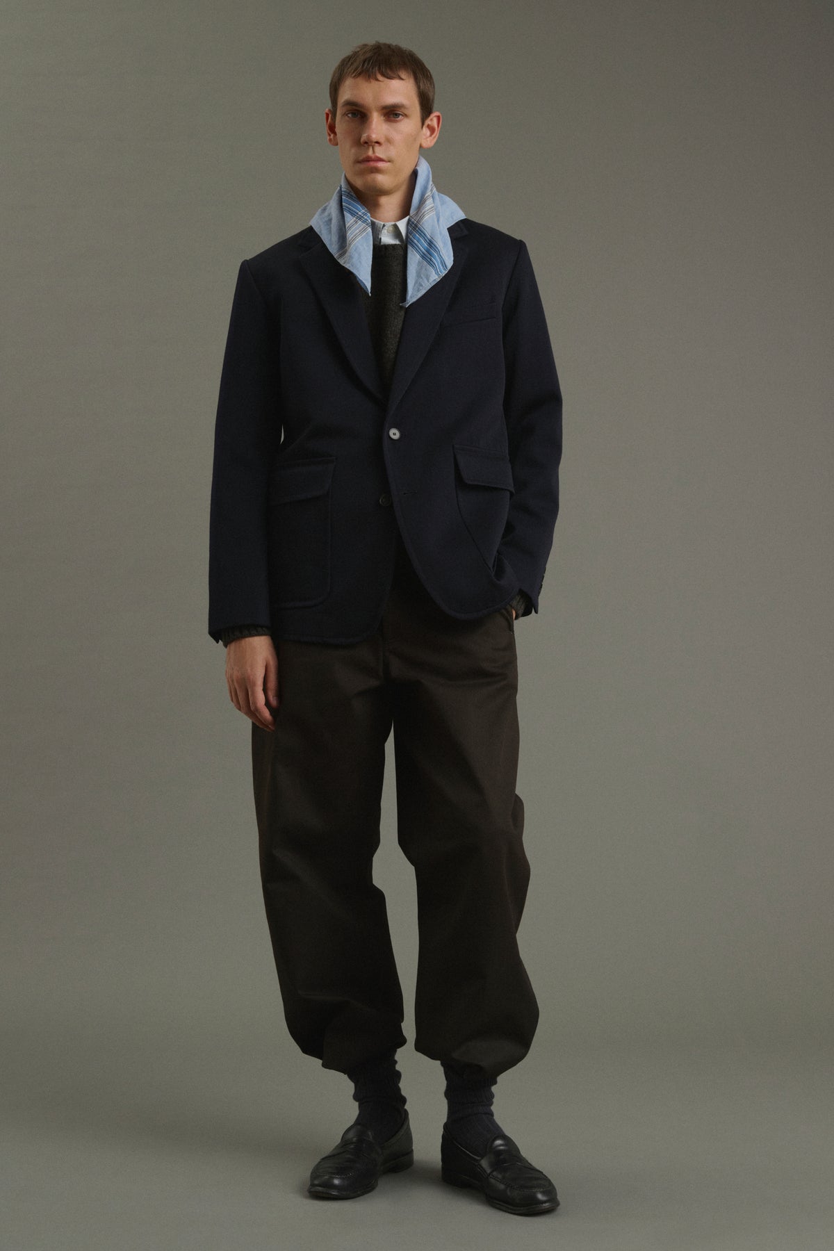 Pañuelo Paulin - Azul cielo/Negro - Algodón - Hombre