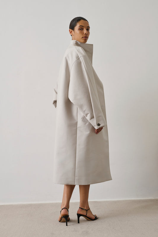 Manteau Hyacinthe - Gris Clair Coton Bio Femme - Soeur