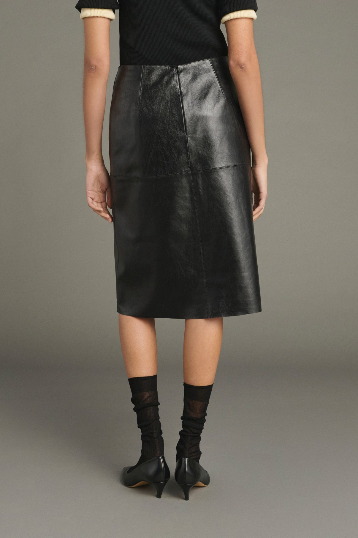 Jupe Gwen - Noir - Cuir - Femme vue 4