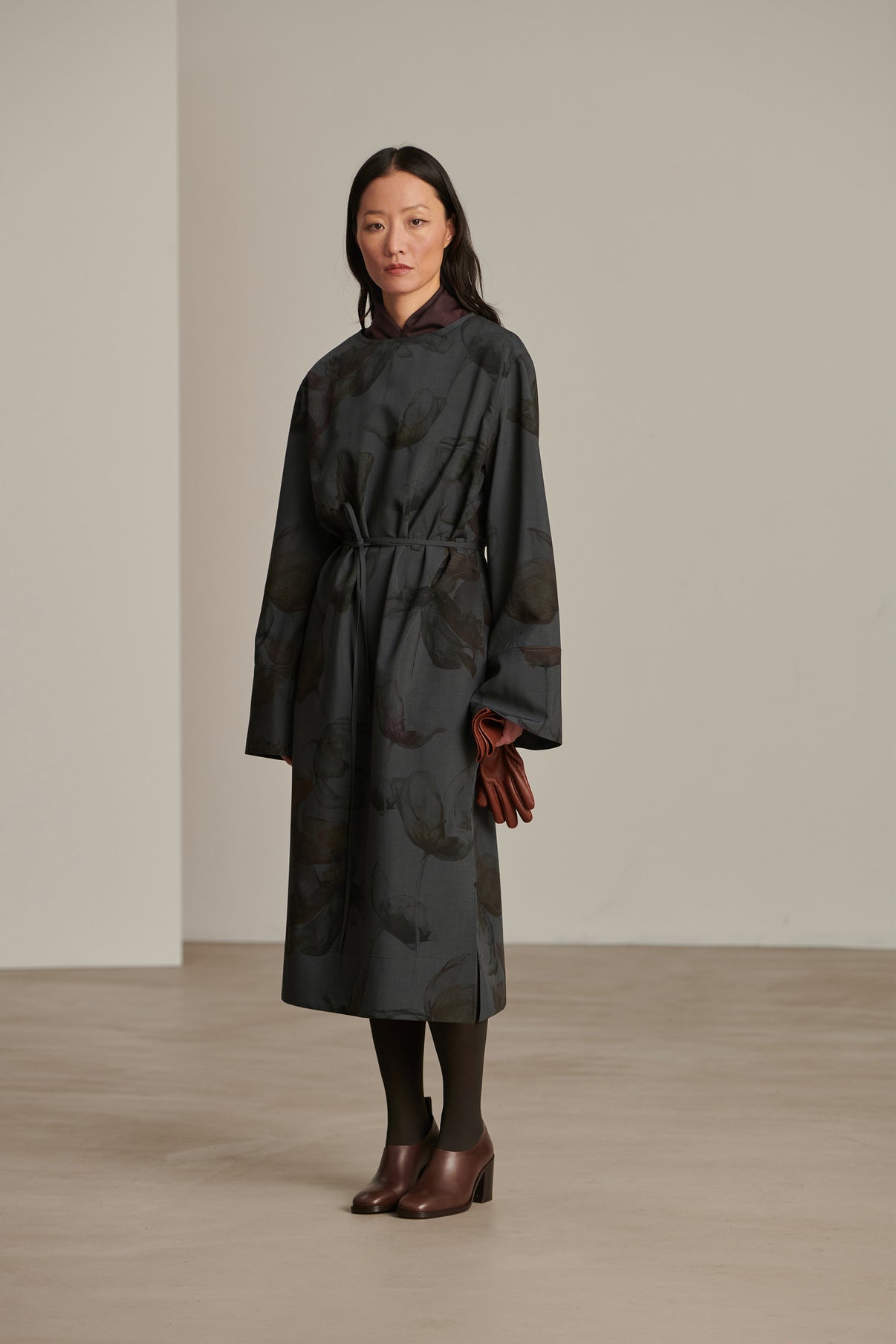 Robe Cyclades - Gris Anthracite - Laine - Femme vue 1