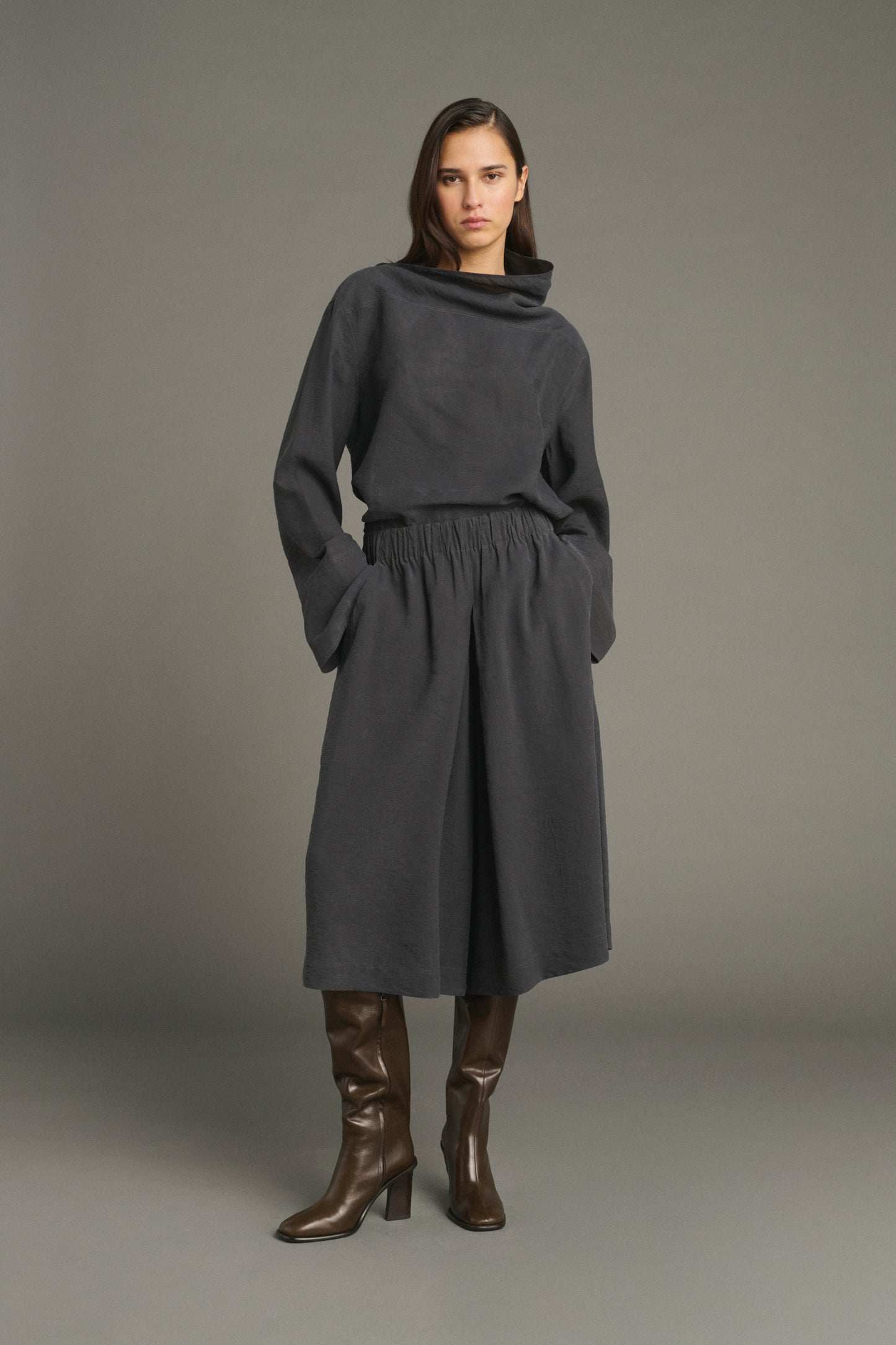 Bermuda Lexie - Gris Antracita - Seda - Mujer