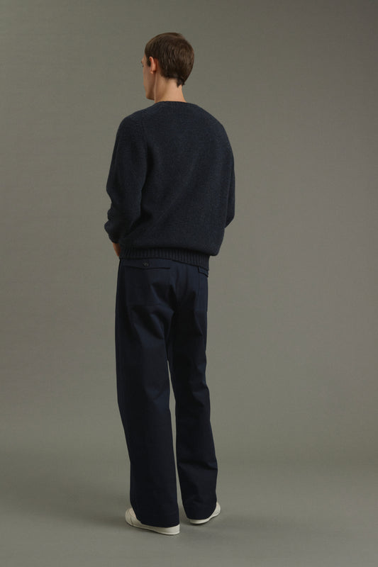 Pull Isamu - Navy Chiné - Laine - Homme