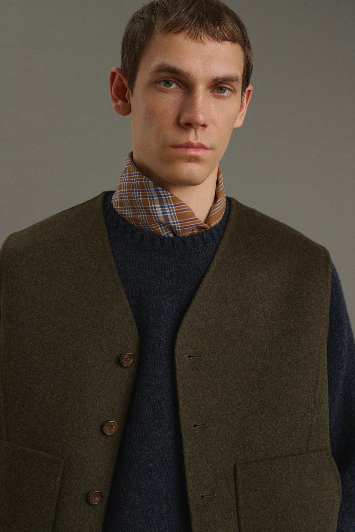 Foulard Philibert - Bleu/Marron - Coton - Homme
