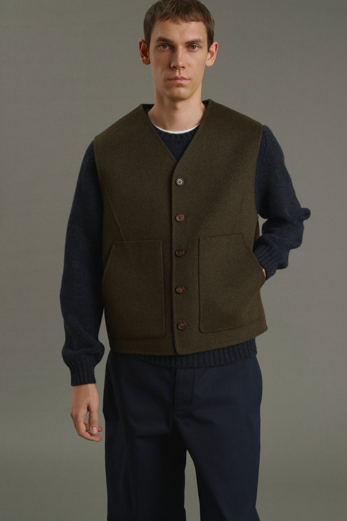 Chaqueta Romain - Caqui jaspeado - Doble faz - Hombre vue 5