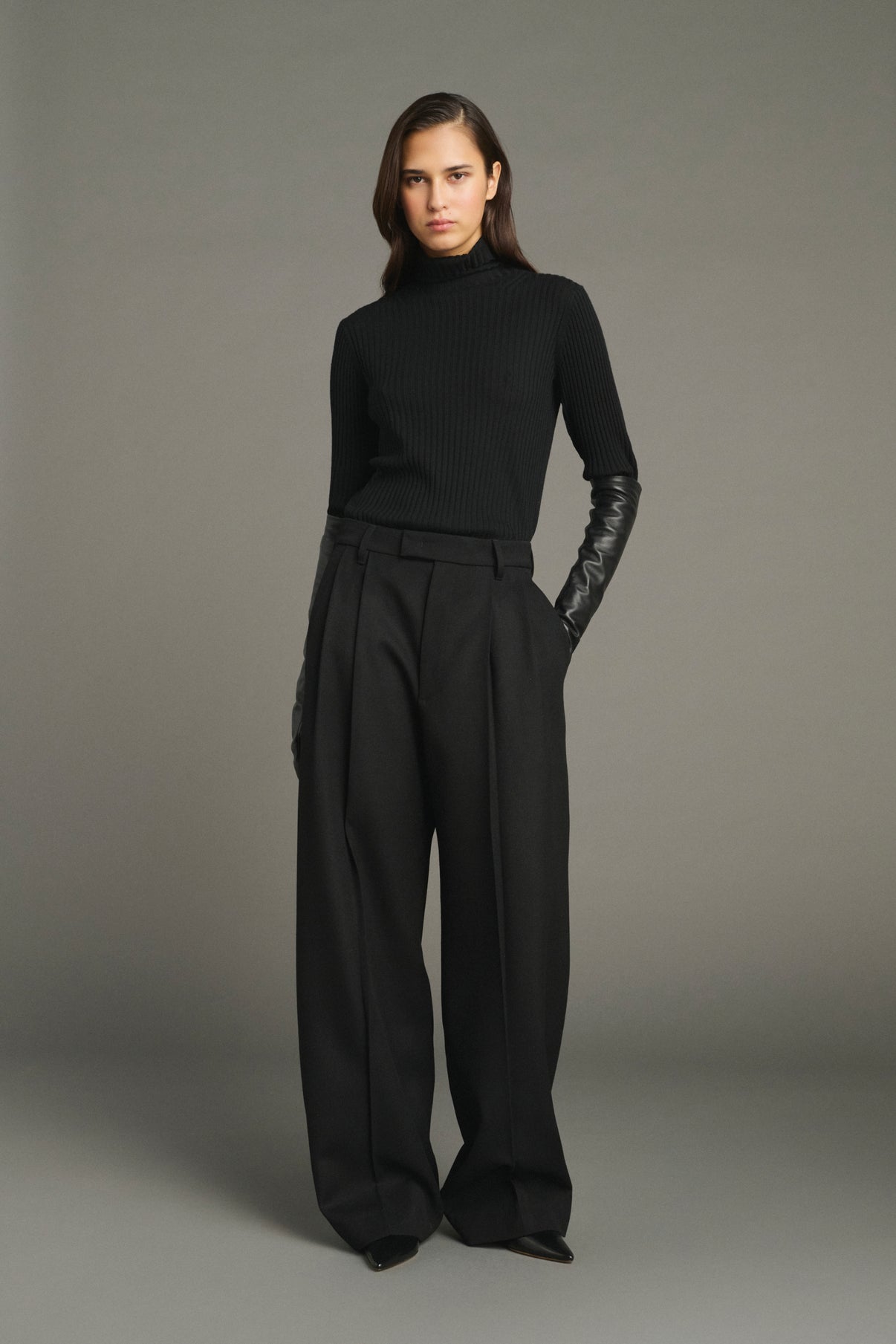 Jersey Filao - Negro - Lana merino - Mujer vue 1