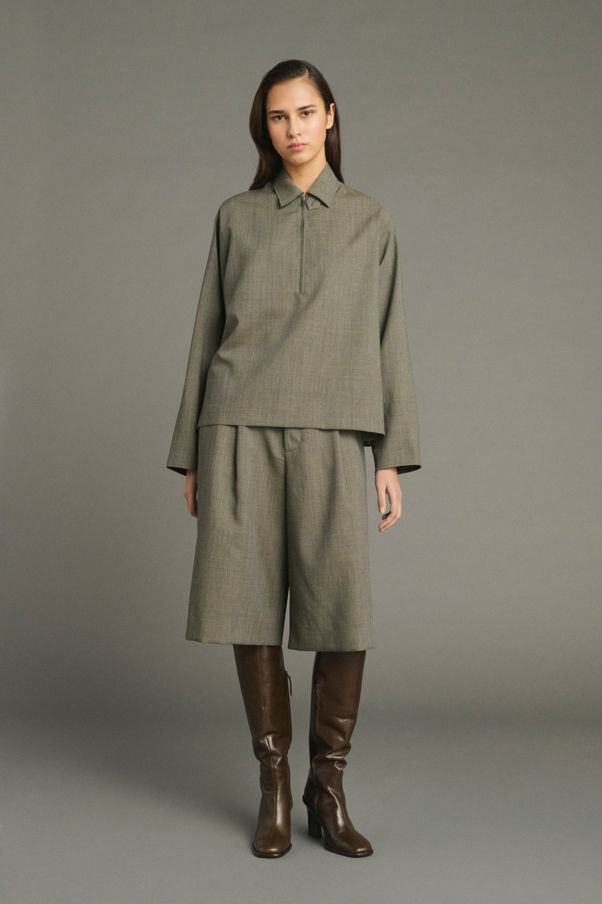 Blouse Jessie - Vert De Gris - Laine - Femme vue 2