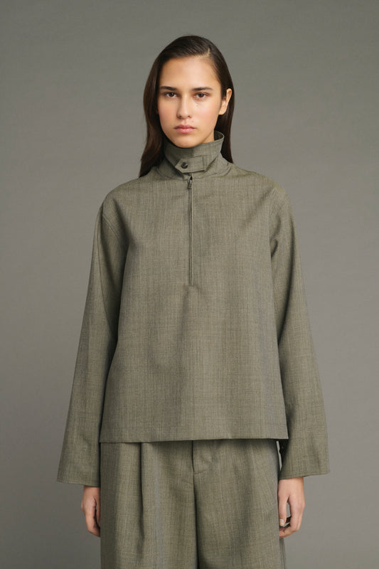 Blouse Jessie - Vert De Gris - Laine - Femme