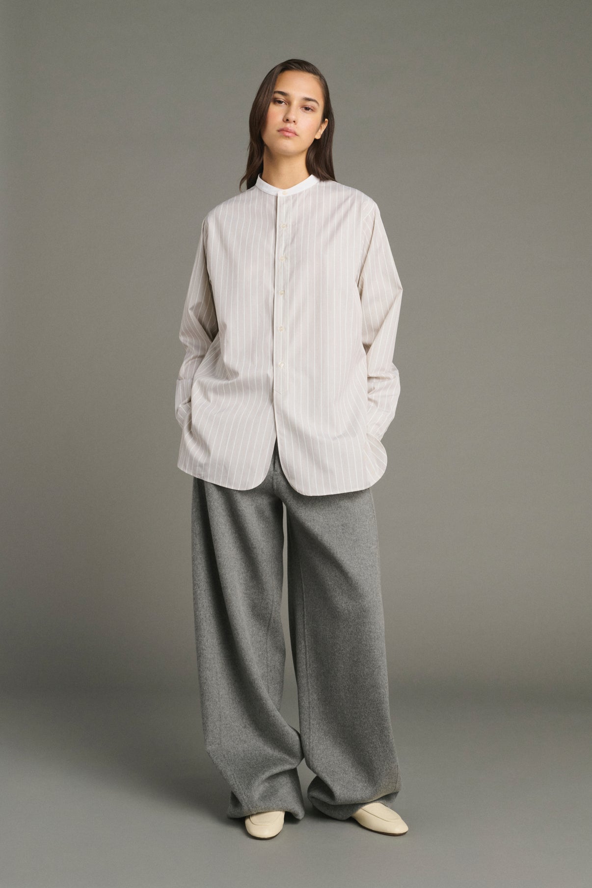 Chemise Lucile - Noisette/Écru - Coton - Femme vue 3