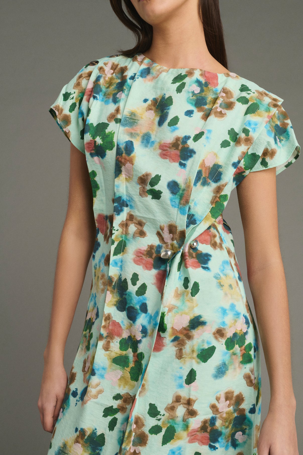 Vestido Jade - Turquesa - Seda - Mujer vue 3
