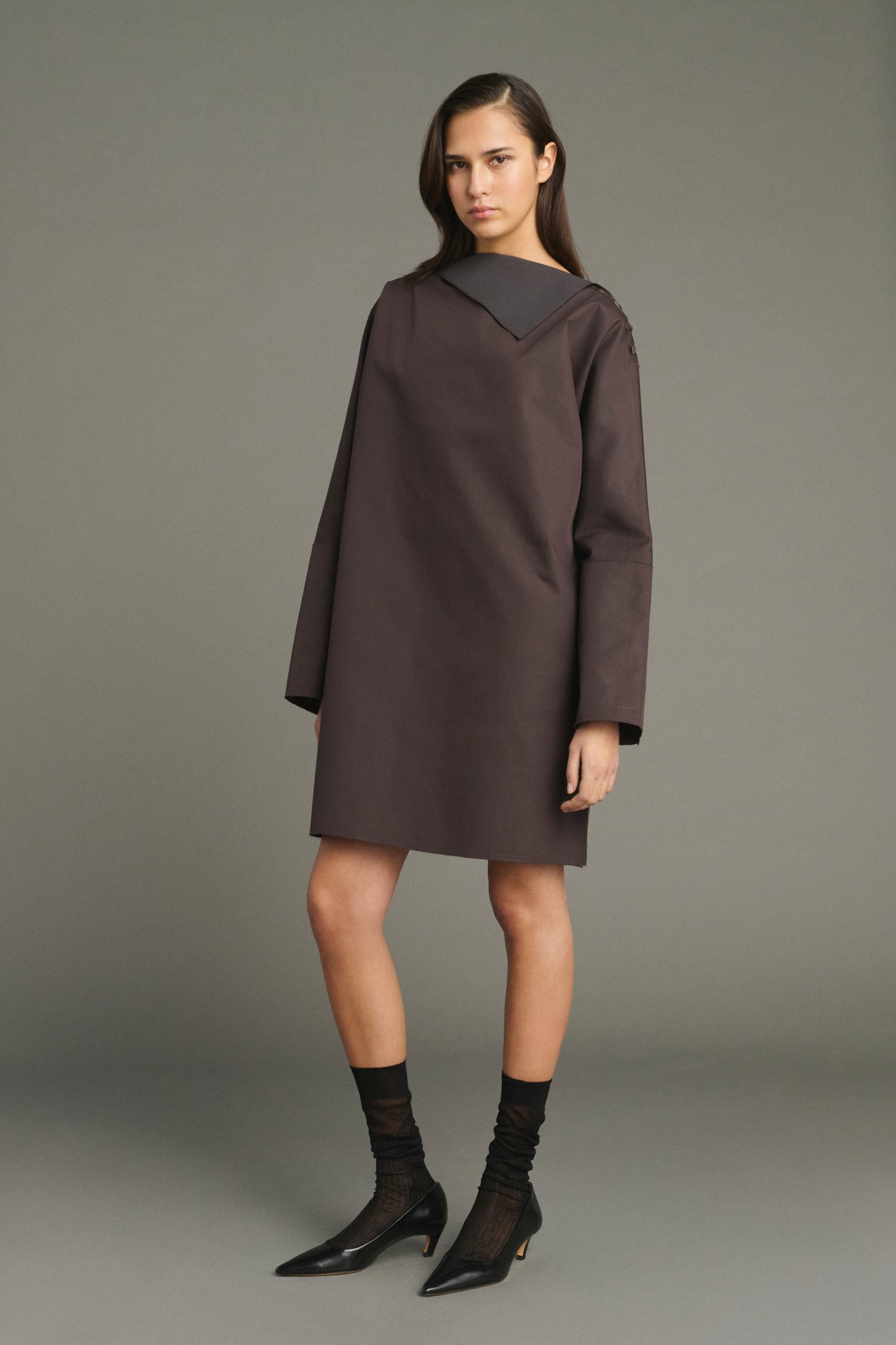 Vestido Liris - Higo/Marrón Oscuro - Algodón - Mujer