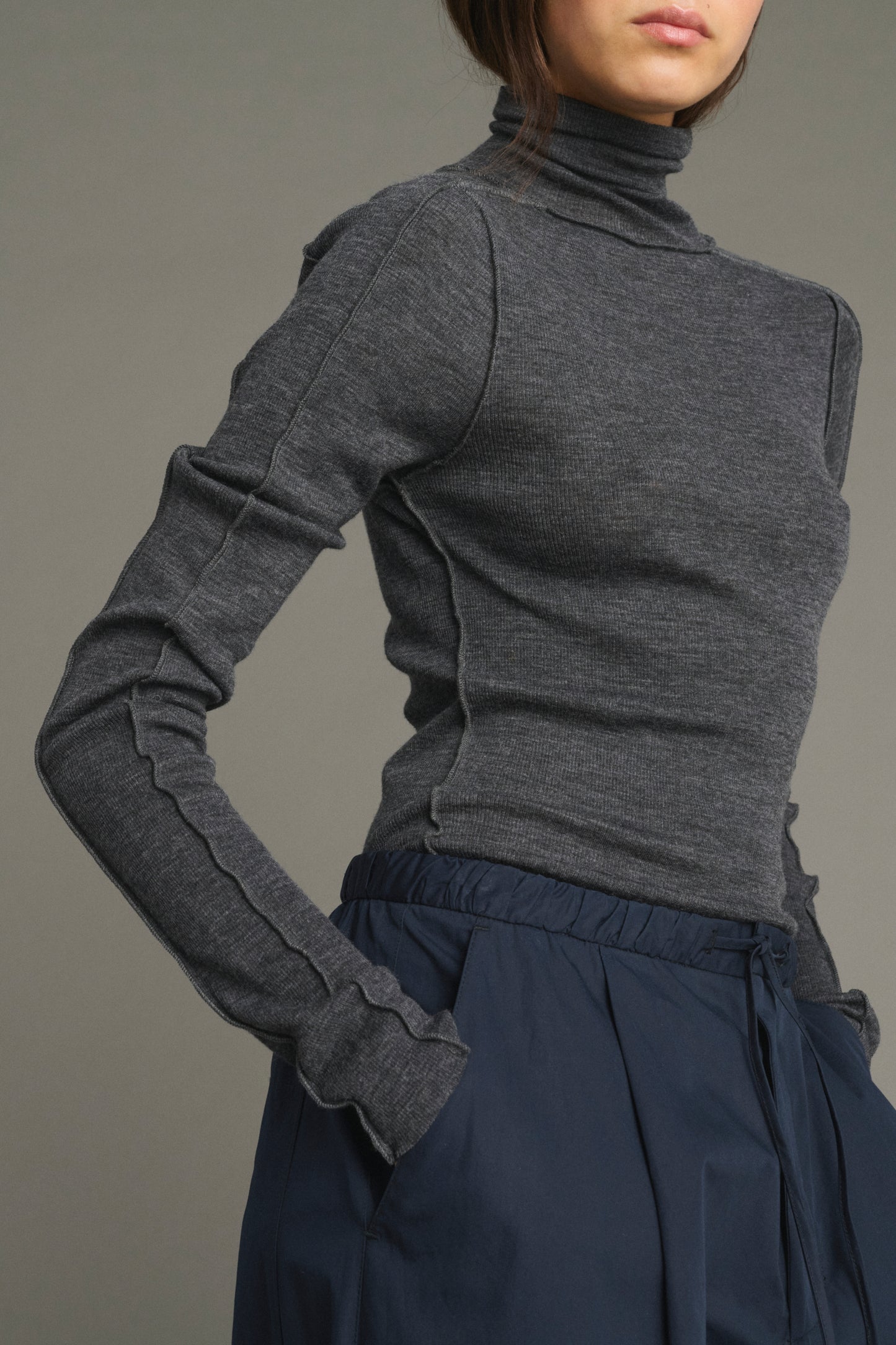 Camiseta Lois - Gris Antracita - Lana - Mujer