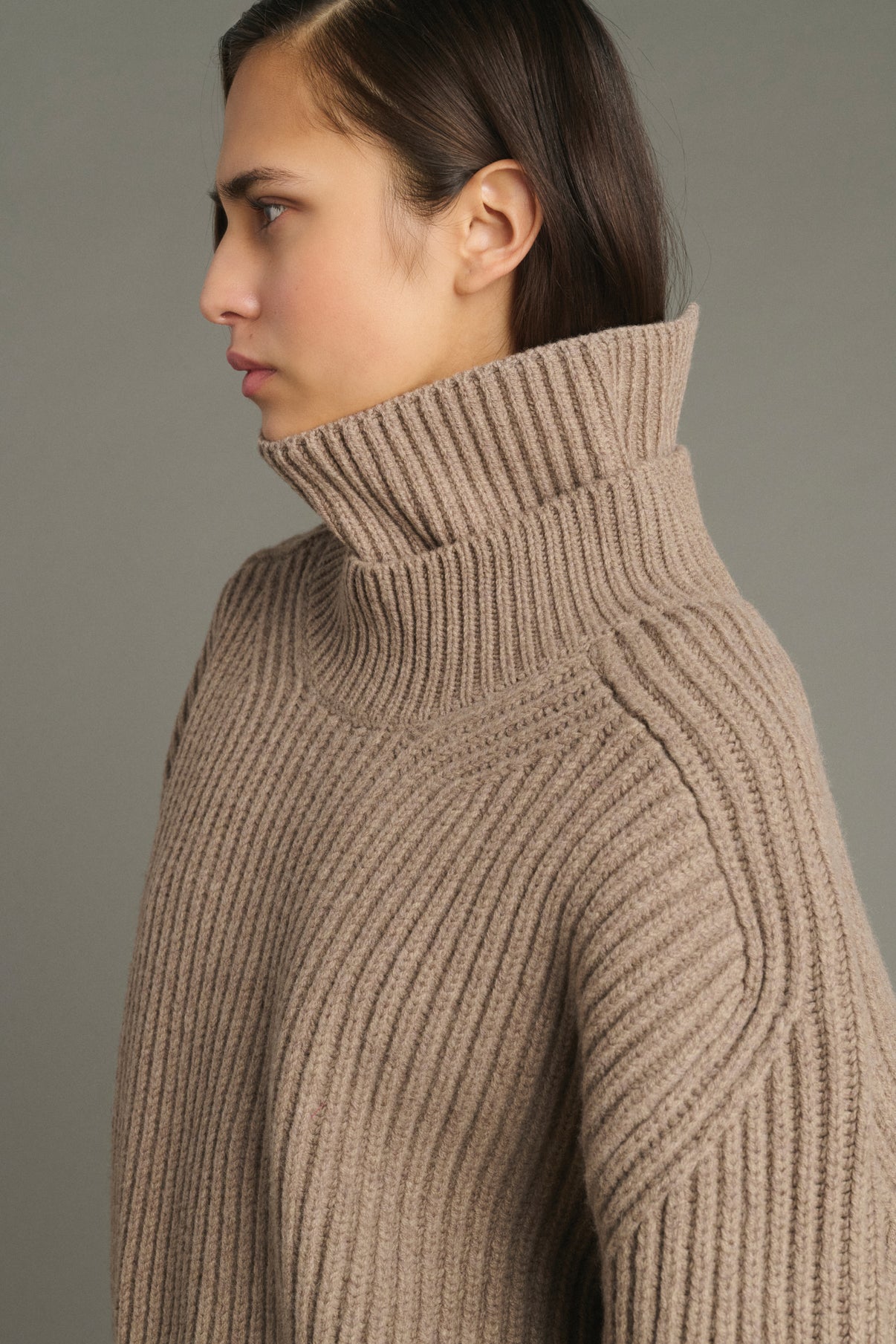 Cuello Gad - Beige jaspeado - Lana merinos - Mujer vue 2
