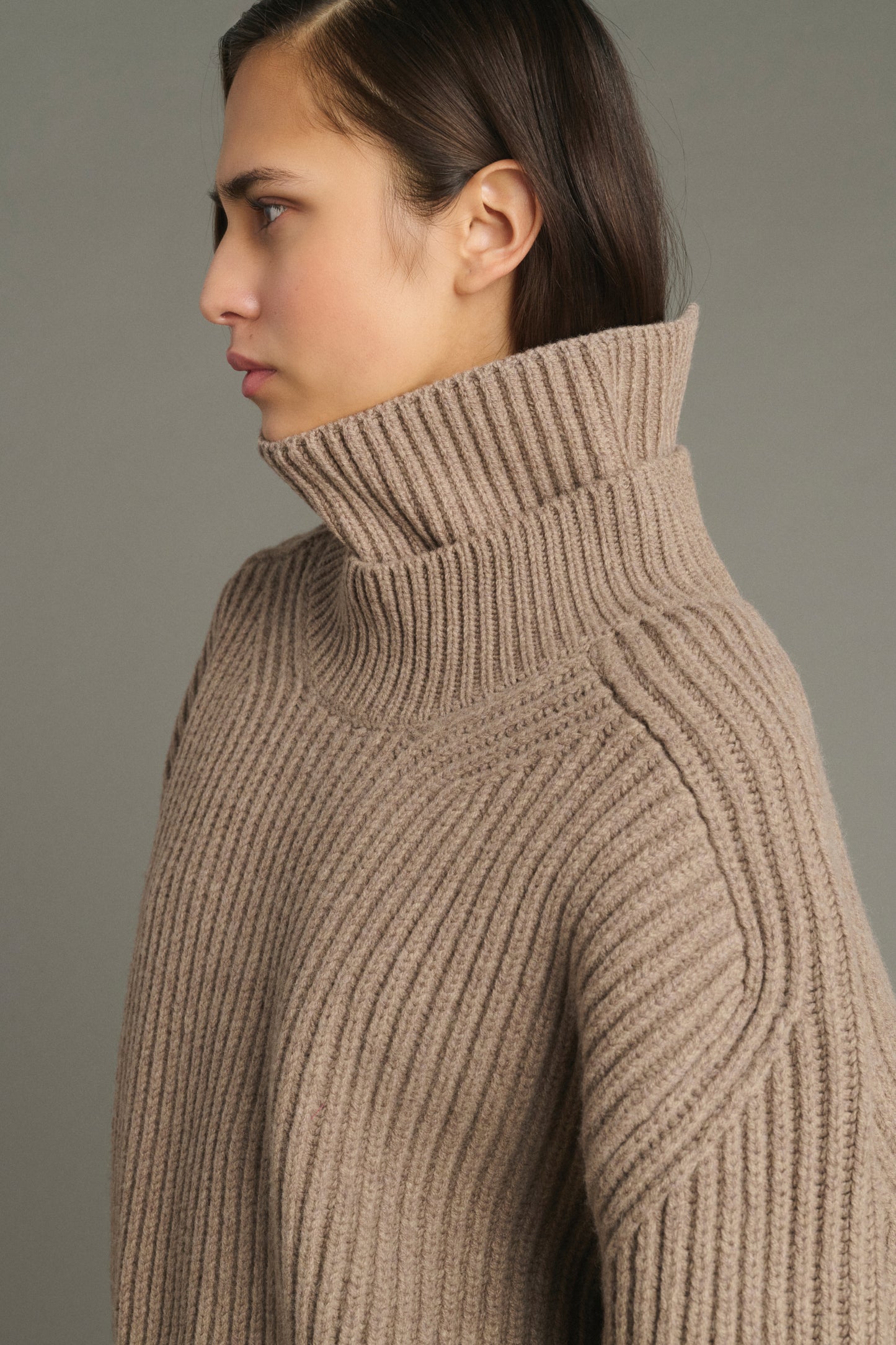 Cuello Gad - Beige jaspeado - Lana merinos - Mujer