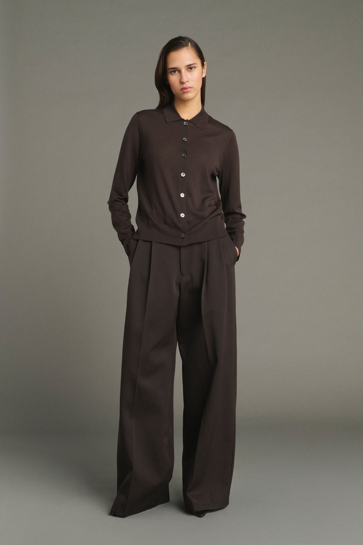 Pantalón Laumiere - Ébano - Lana - Mujer vue 1