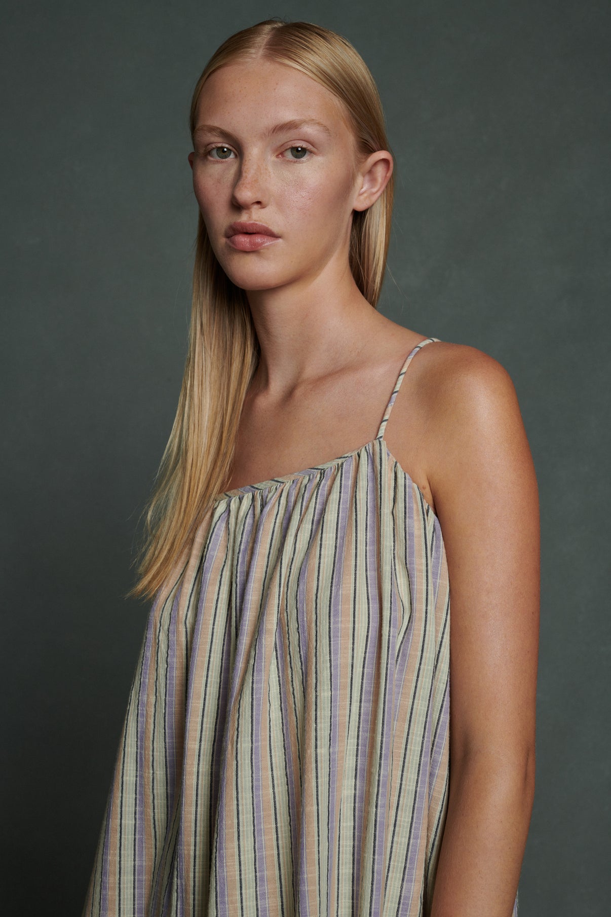 Robe Arielle - Parme/Beige - Coton - Femme vue 3