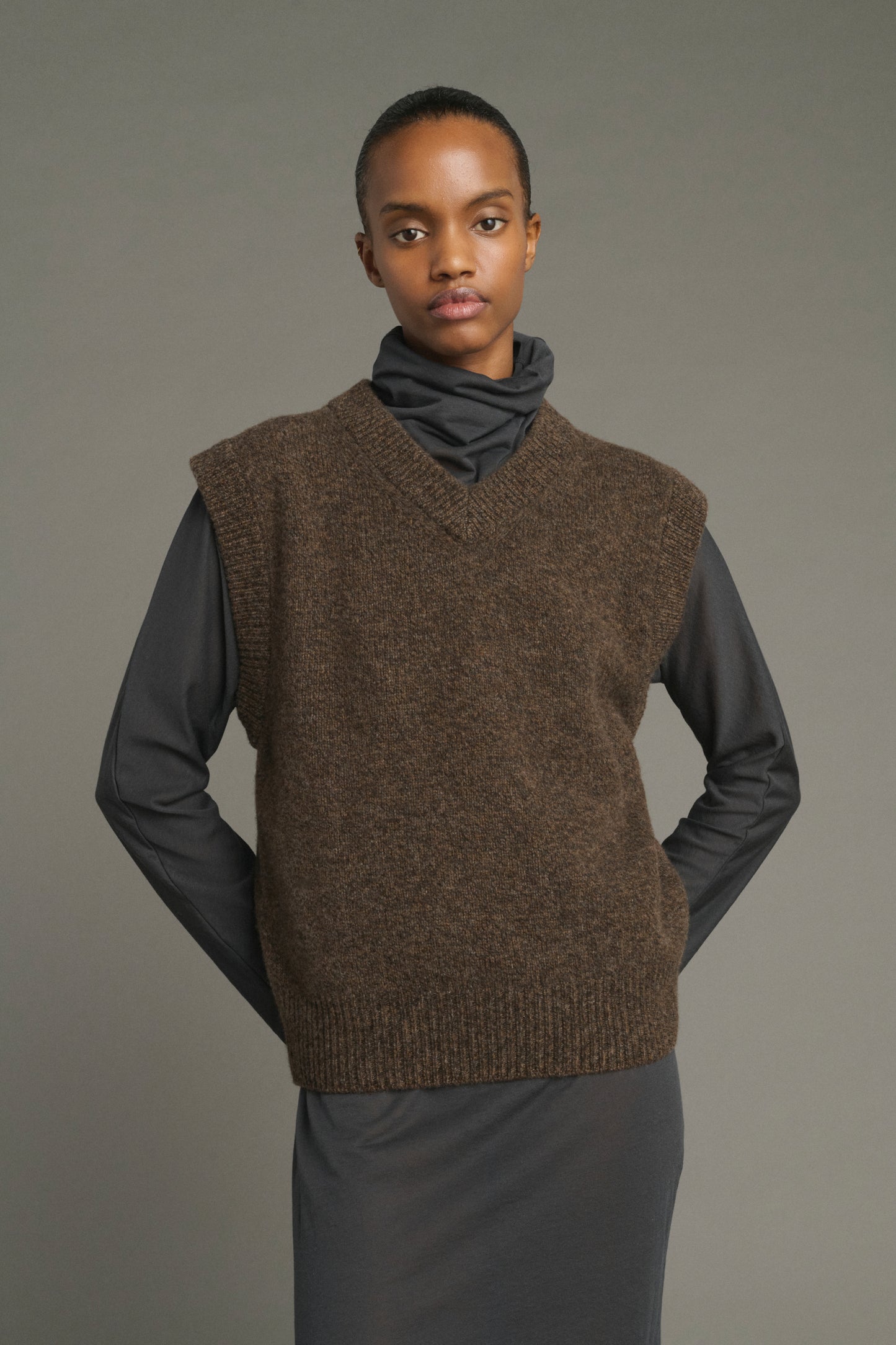 Jersey Karl - Marrón Jaspeado - Lana Merino - Mujer