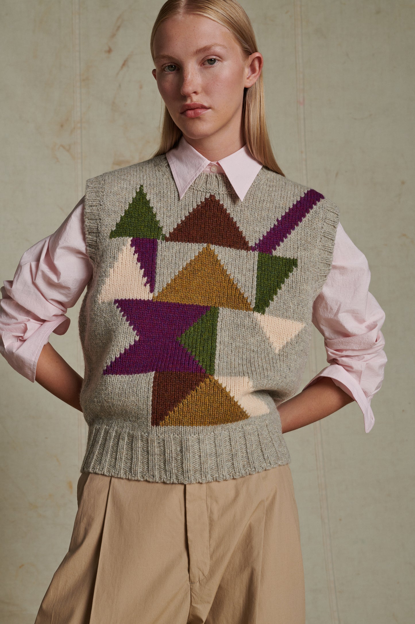 Pull Arty - Beige Multico - Laine - Femme