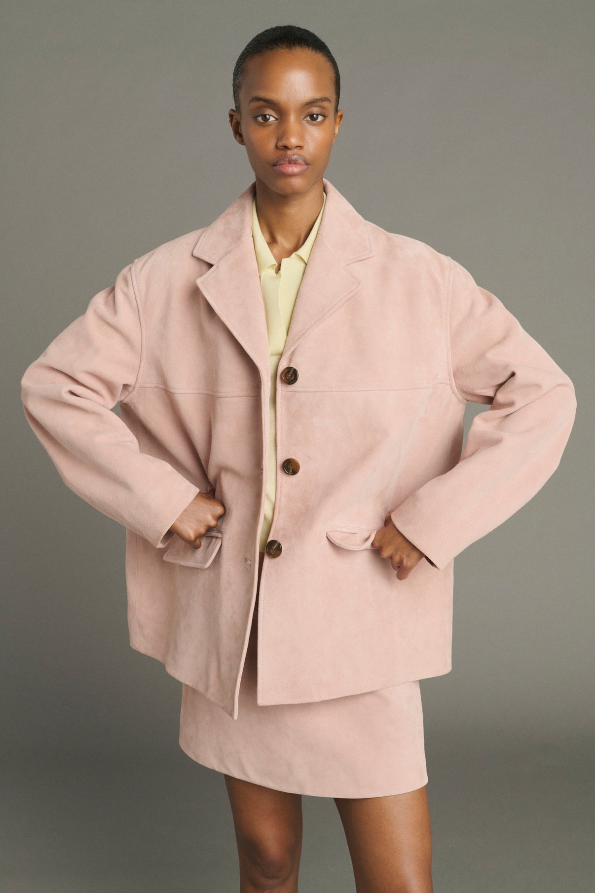 Chaqueta Lorenzo - Rosa viejo - Cuero - Mujer vue 1