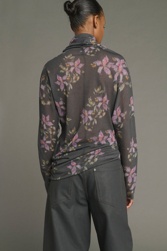 Tee-Shirt Lisia - Anthracite/Violet - Coton - Femme