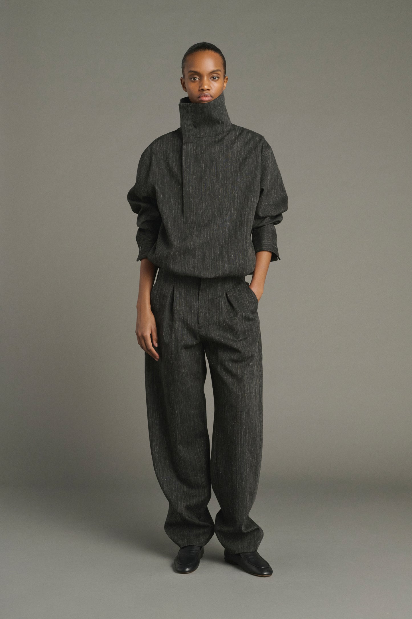 Pantalón Baptiste - Gris Antracita - Lana - Mujer