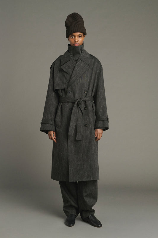 Trench Jourdain - Gris Antracita - Lana - Mujer