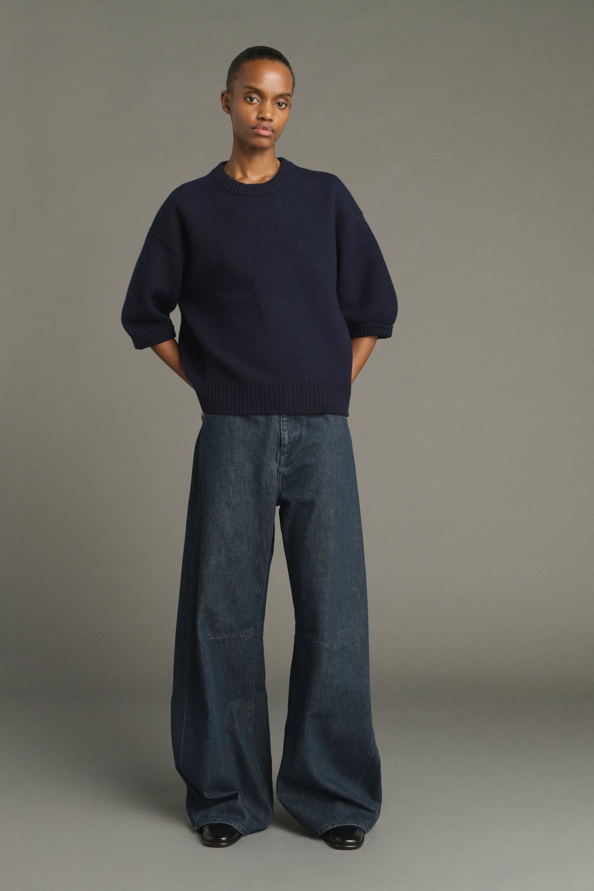 Jersey Lise - Navy - Lana Merino - Mujer vue 1