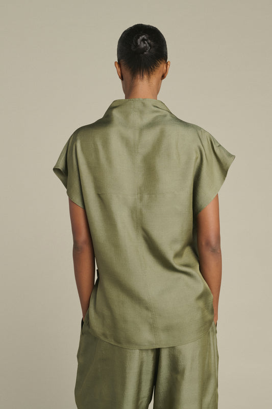Blouse Kora - Vert De Gris - Soie - Femme