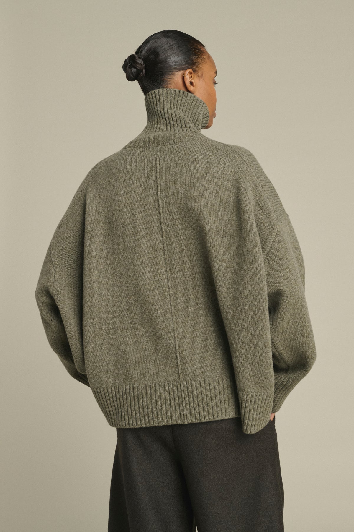 Jersey William - Gris Jaspeado - Lana Merino - Mujer vue 2