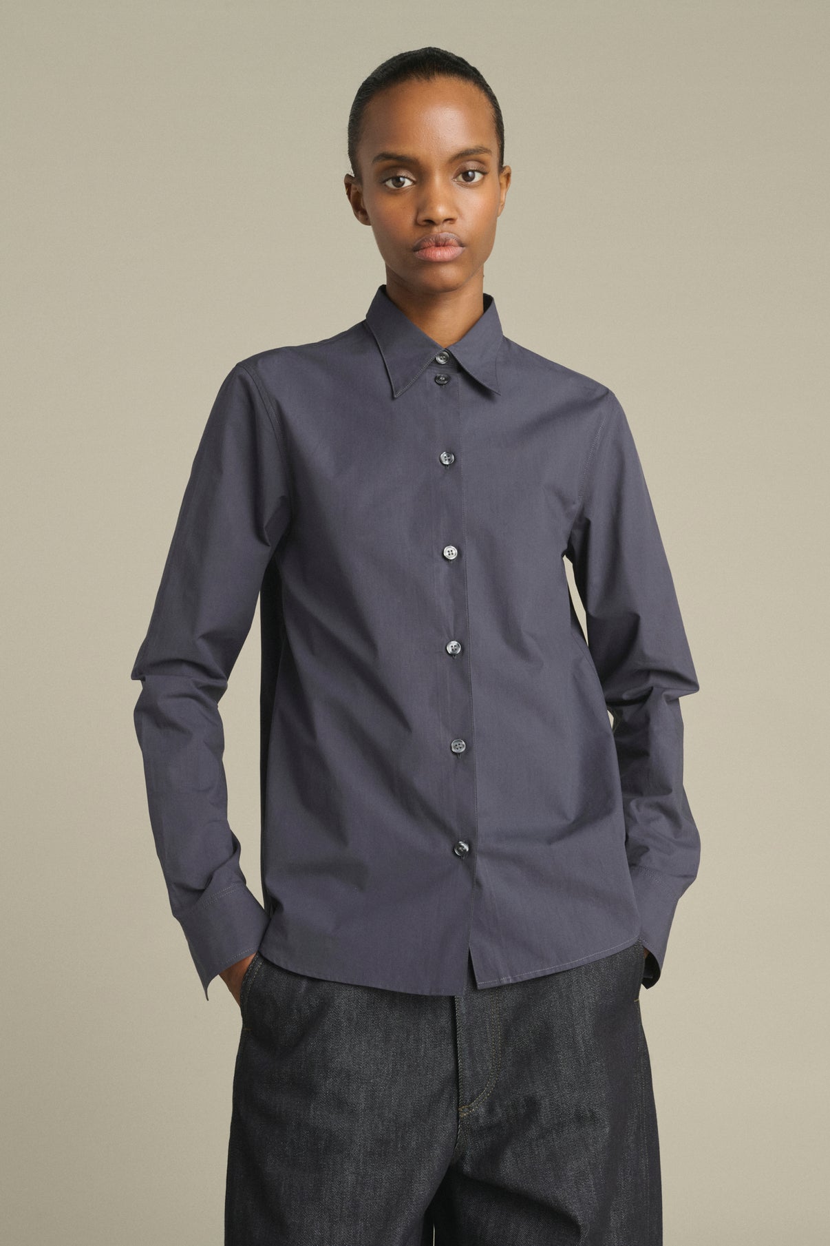 Camisa Lavinia - Azul Noche - Algodón - Mujer vue 3