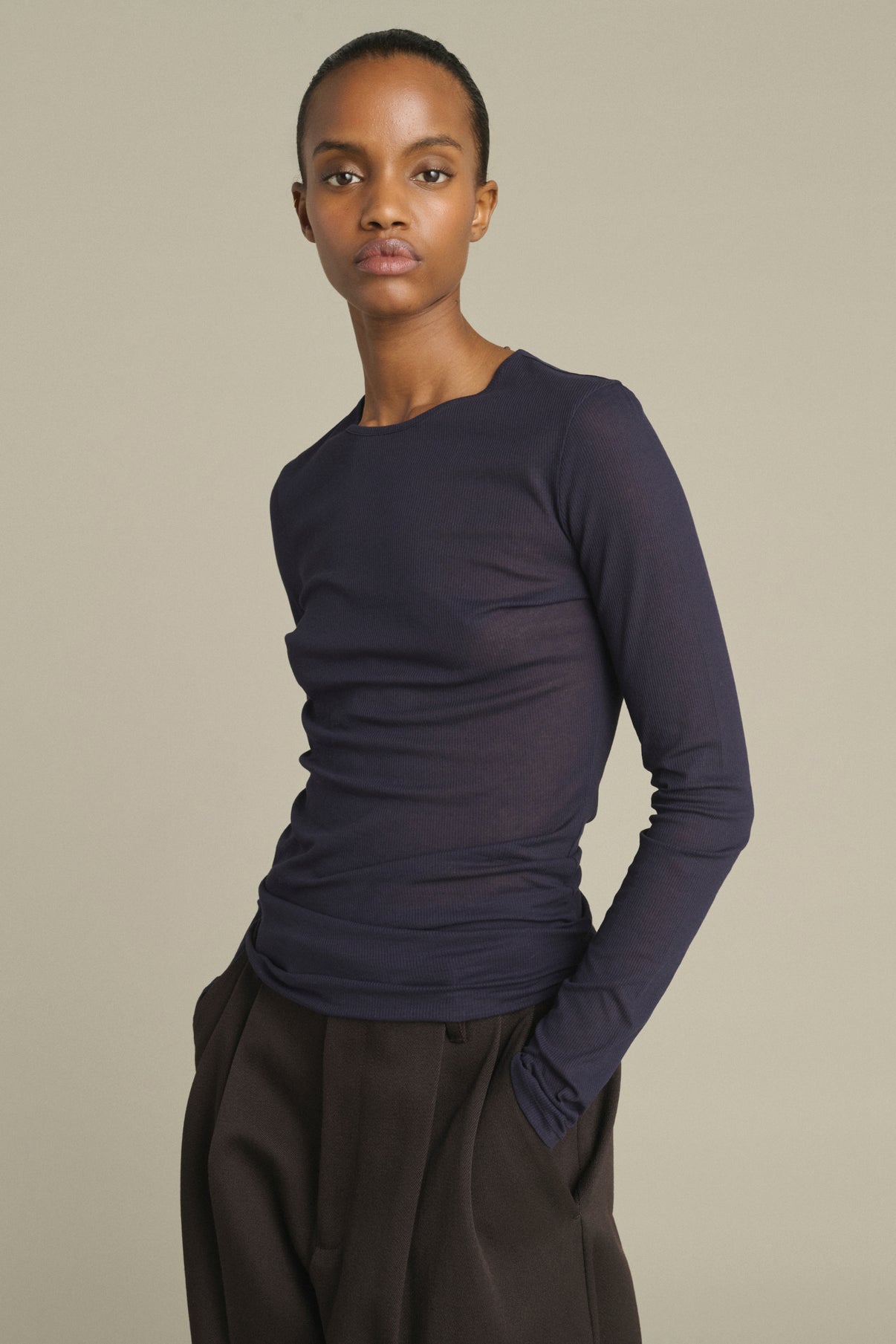 Camiseta Jia - Violeta Oscuro - Algodón - Mujer vue 3