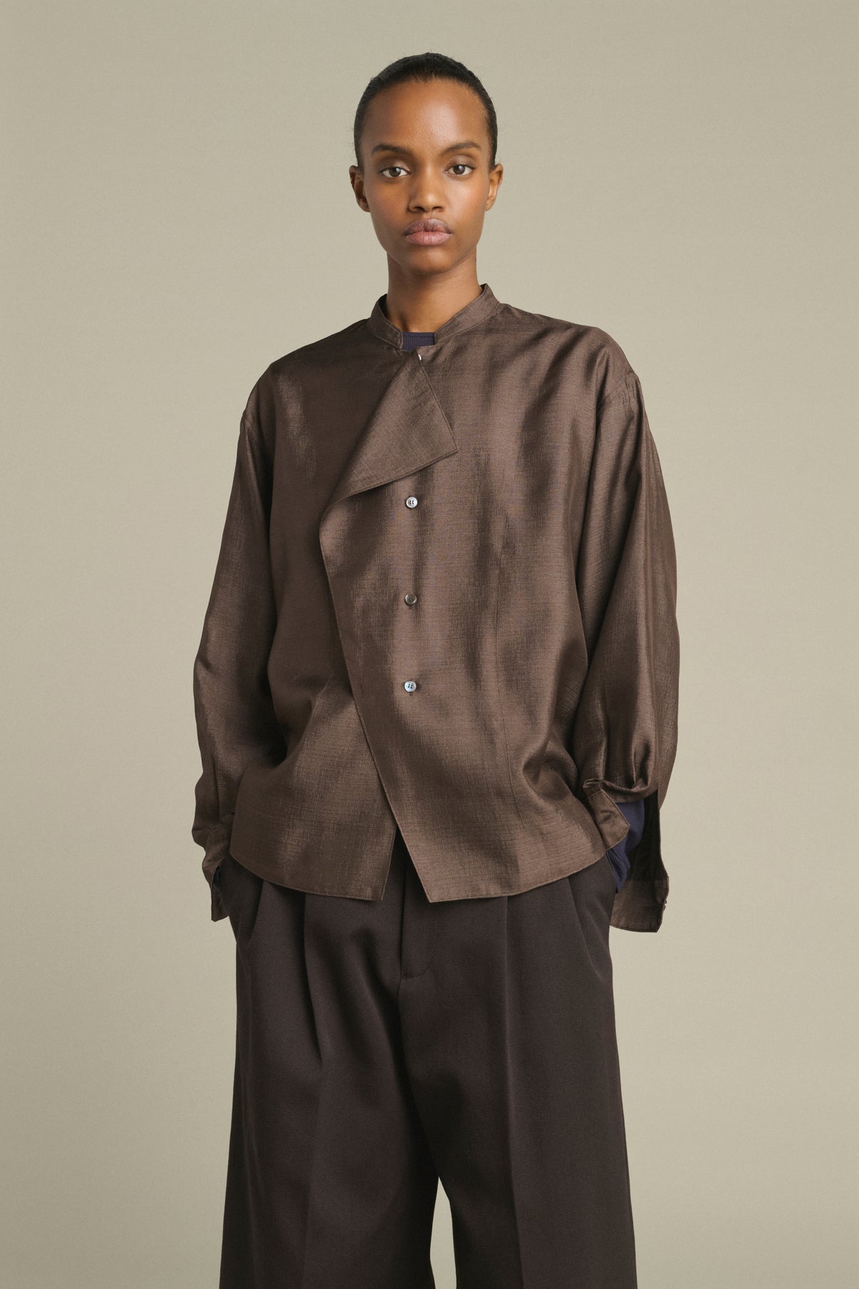 Blouse Hampton - Marron Foncé - Soie - Femme vue 3