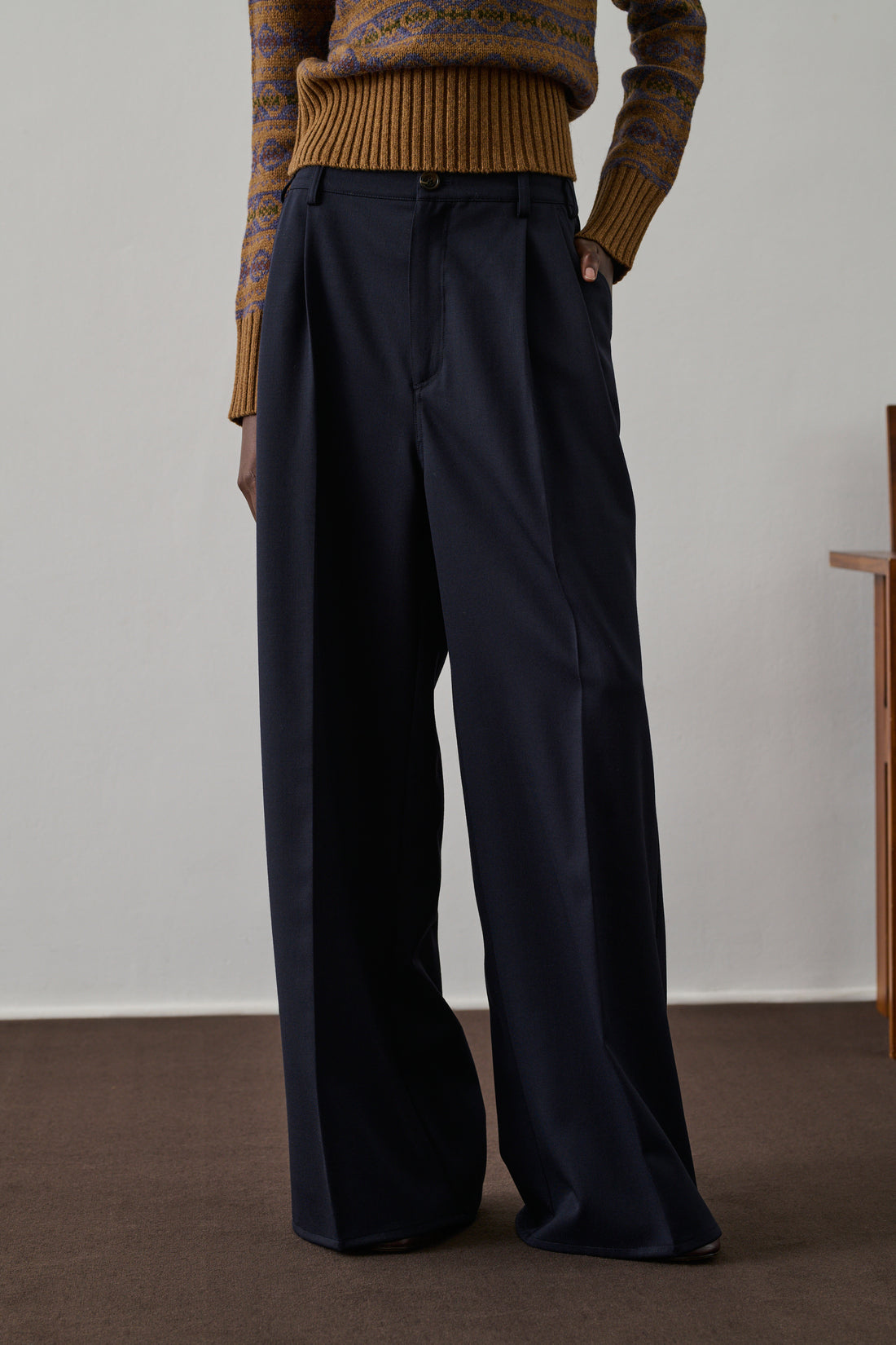 Pantalon Frejus - Bleu Nuit - Laine - Femme